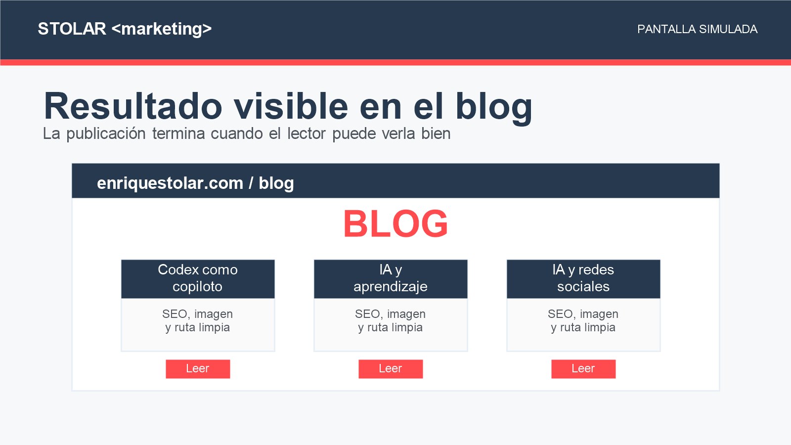 Pantalla simulada del resultado de un artículo publicado en el blog de Enrique Stolar