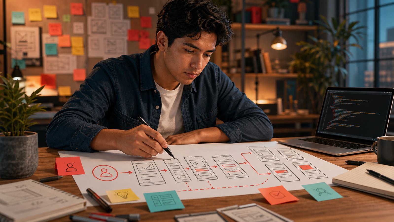 UX para estudiantes de desarrollo: del usuario al flujo